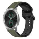 For Garmin VivoMove Luxe 20mm Convex Loop Two-Color Silicone Watch Band(Dark Green+Black) - 1