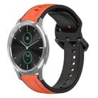 For Garmin VivoMove Luxe 20mm Convex Loop Two-Color Silicone Watch Band(Orange+Black) - 1