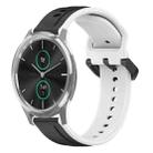 For Garmin VivoMove Luxe 20mm Convex Loop Two-Color Silicone Watch Band(Black+White) - 1