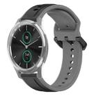 For Garmin VivoMove Luxe 20mm Convex Loop Two-Color Silicone Watch Band(Black+Grey) - 1