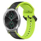 For Garmin VivoMove Luxe 20mm Convex Loop Two-Color Silicone Watch Band(Black+Lime) - 1