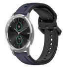 For Garmin VivoMove Luxe 20mm Convex Loop Two-Color Silicone Watch Band(Midnight Blue+Black) - 1