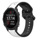 For Garmin Forerunner 245 20mm Convex Loop Two-Color Silicone Watch Band(White+Black) - 1