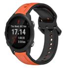 For Garmin Forerunner 245 20mm Convex Loop Two-Color Silicone Watch Band(Orange+Black) - 1