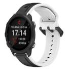 For Garmin Forerunner 245 20mm Convex Loop Two-Color Silicone Watch Band(Black+White) - 1