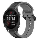 For Garmin Forerunner 245 20mm Convex Loop Two-Color Silicone Watch Band(Black+Grey) - 1