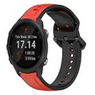 For Garmin Forerunner 245 20mm Convex Loop Two-Color Silicone Watch Band(Red+Black) - 1