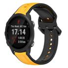 For Garmin Forerunner 245 20mm Convex Loop Two-Color Silicone Watch Band(Yellow+Black) - 1