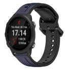 For Garmin Forerunner 245 20mm Convex Loop Two-Color Silicone Watch Band(Midnight Blue+Black) - 1