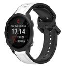 For Garmin Forerunner 245 Music 20mm Convex Loop Two-Color Silicone Watch Band(White+Black) - 1