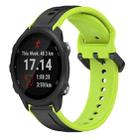 For Garmin Forerunner 245 Music 20mm Convex Loop Two-Color Silicone Watch Band(Black+Lime) - 1