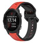 For Garmin Forerunner 245 Music 20mm Convex Loop Two-Color Silicone Watch Band(Red+Black) - 1