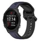 For Garmin Forerunner 245 Music 20mm Convex Loop Two-Color Silicone Watch Band(Midnight Blue+Black) - 1