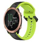 For Garmin Forerunner 645 20mm Convex Loop Two-Color Silicone Watch Band(Black+Lime) - 1