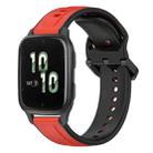 For Garmin Forerunner Sq2 20mm Convex Loop Two-Color Silicone Watch Band(Red+Black) - 1