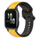 For Garmin Forerunner Sq2 20mm Convex Loop Two-Color Silicone Watch Band(Yellow+Black) - 1