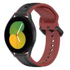 For Samsung Galaxy Watch 5 44mm 20mm Convex Loop Two-Color Silicone Watch Band(Black+Red) - 1