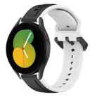 For Samsung Galaxy Watch 5 44mm 20mm Convex Loop Two-Color Silicone Watch Band(Black+White) - 1