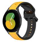 For Samsung Galaxy Watch 5 44mm 20mm Convex Loop Two-Color Silicone Watch Band(Yellow+Black) - 1