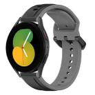 For Samsung Galaxy Watch 5 40mm 20mm Convex Loop Two-Color Silicone Watch Band(Black+Grey) - 1
