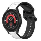 For Samsung Galaxy Watch 5 Pro 45mm 20mm Convex Loop Two-Color Silicone Watch Band(White+Black) - 1