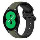 For Samsung Galaxy Watch 4 44mm 20mm Convex Loop Two-Color Silicone Watch Band(Dark Green+Black) - 1