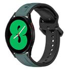 For Samsung Galaxy Watch 4 44mm 20mm Convex Loop Two-Color Silicone Watch Band(Olive Green + Black) - 1
