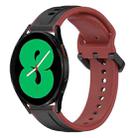 For Samsung Galaxy Watch 4 44mm 20mm Convex Loop Two-Color Silicone Watch Band(Black+Red) - 1