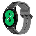 For Samsung Galaxy Watch 4 44mm 20mm Convex Loop Two-Color Silicone Watch Band(Black+Grey) - 1