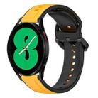 For Samsung Galaxy Watch 4 44mm 20mm Convex Loop Two-Color Silicone Watch Band(Yellow+Black) - 1