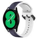 For Samsung Galaxy Watch 4 44mm 20mm Convex Loop Two-Color Silicone Watch Band(Midnight Blue + White) - 1