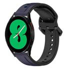 For Samsung Galaxy Watch 4 44mm 20mm Convex Loop Two-Color Silicone Watch Band(Midnight Blue + Black) - 1