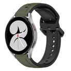 For Samsung Galaxy Watch 4 40mm 20mm Convex Loop Two-Color Silicone Watch Band(Dark Green+Black) - 1