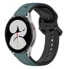 For Samsung Galaxy Watch 4 40mm 20mm Convex Loop Two-Color Silicone Watch Band(Olive Green + Black) - 1
