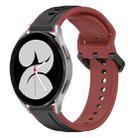 For Samsung Galaxy Watch 4 40mm 20mm Convex Loop Two-Color Silicone Watch Band(Black+Red) - 1