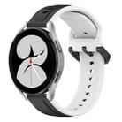 For Samsung Galaxy Watch 4 40mm 20mm Convex Loop Two-Color Silicone Watch Band(Black+White) - 1