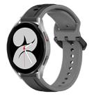 For Samsung Galaxy Watch 4 40mm 20mm Convex Loop Two-Color Silicone Watch Band(Black+Grey) - 1