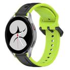 For Samsung Galaxy Watch 4 40mm 20mm Convex Loop Two-Color Silicone Watch Band(Black+Lime) - 1