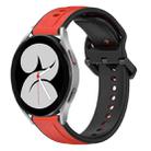 For Samsung Galaxy Watch 4 40mm 20mm Convex Loop Two-Color Silicone Watch Band(Red+Black) - 1