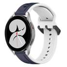 For Samsung Galaxy Watch 4 40mm 20mm Convex Loop Two-Color Silicone Watch Band(Midnight Blue + White) - 1