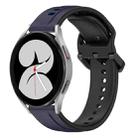 For Samsung Galaxy Watch 4 40mm 20mm Convex Loop Two-Color Silicone Watch Band(Midnight Blue + Black) - 1