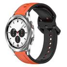 For Samsung  Galaxy Watch 4 Classic 42mm 20mm Convex Loop Two-Color Silicone Watch Band(Orange+Black) - 1