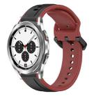 For Samsung  Galaxy Watch 4 Classic 42mm 20mm Convex Loop Two-Color Silicone Watch Band(Black+Red) - 1