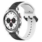 For Samsung  Galaxy Watch 4 Classic 42mm 20mm Convex Loop Two-Color Silicone Watch Band(Black+White) - 1