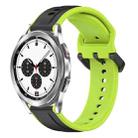 For Samsung  Galaxy Watch 4 Classic 42mm 20mm Convex Loop Two-Color Silicone Watch Band(Black+Lime) - 1