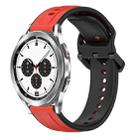 For Samsung  Galaxy Watch 4 Classic 42mm 20mm Convex Loop Two-Color Silicone Watch Band(Red+Black) - 1