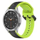 For Samsung  Galaxy Watch 4 Classic 46mm 20mm Convex Loop Two-Color Silicone Watch Band(Black+Lime) - 1