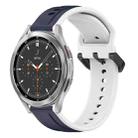 For Samsung  Galaxy Watch 4 Classic 46mm 20mm Convex Loop Two-Color Silicone Watch Band(Midnight Blue + White) - 1