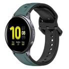 For Samsung Galaxy Watch Active 2 40mm 20mm Convex Loop Two-Color Silicone Watch Band(Olive Green + Black) - 1