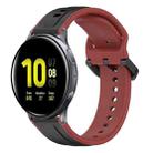 For Samsung Galaxy Watch Active 2 40mm 20mm Convex Loop Two-Color Silicone Watch Band(Black+Red) - 1